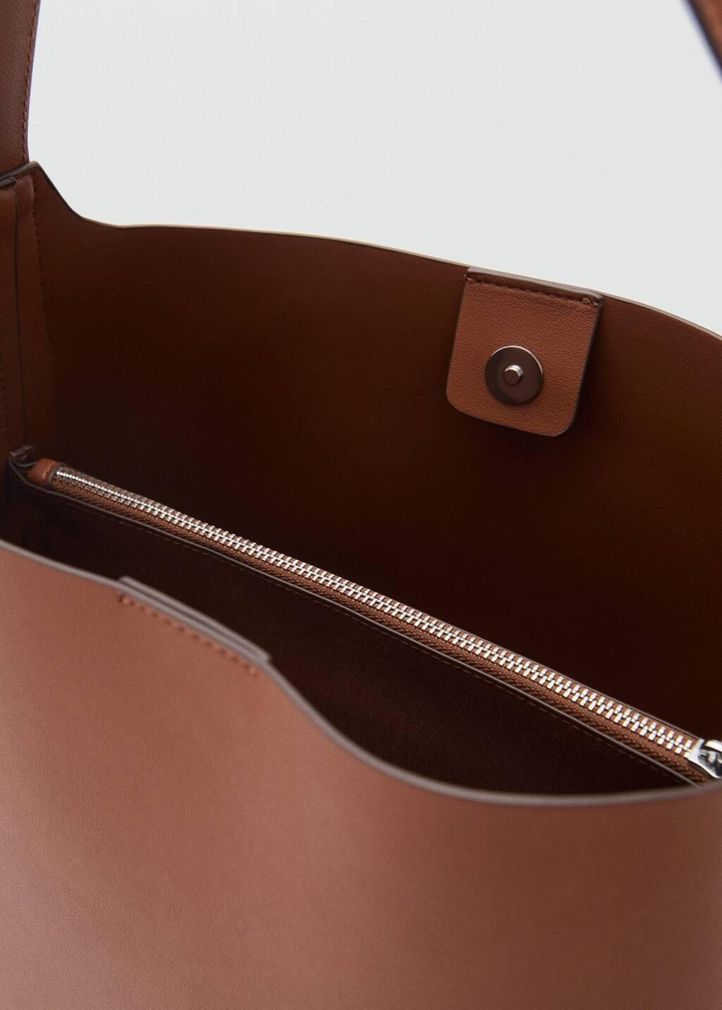 Brown Shopper Bag With Buckle, Medium Brown, large image number 2