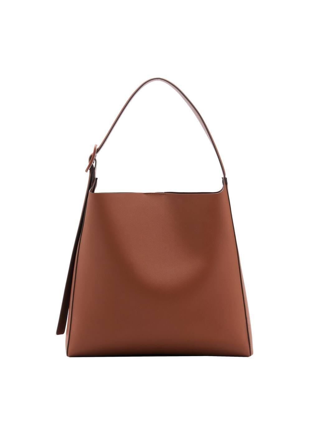 Brown Shopper Bag With Buckle, Medium Brown, large image number 3