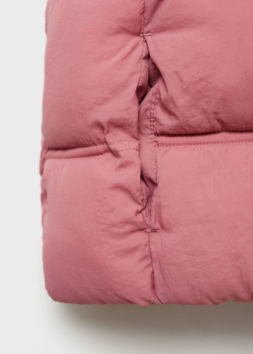 Pink Quilted Gilet With Hood, Kids Girl, , large image number 2