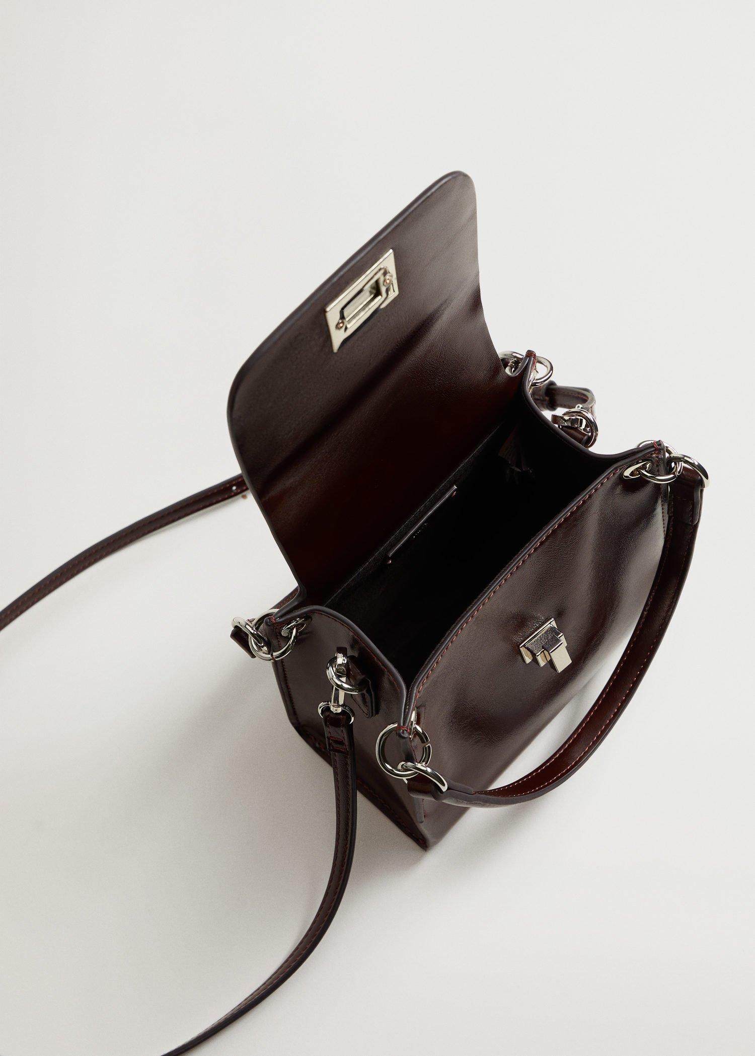 Dark Brown Double Strap Flap Bag, Women, , large image number 3