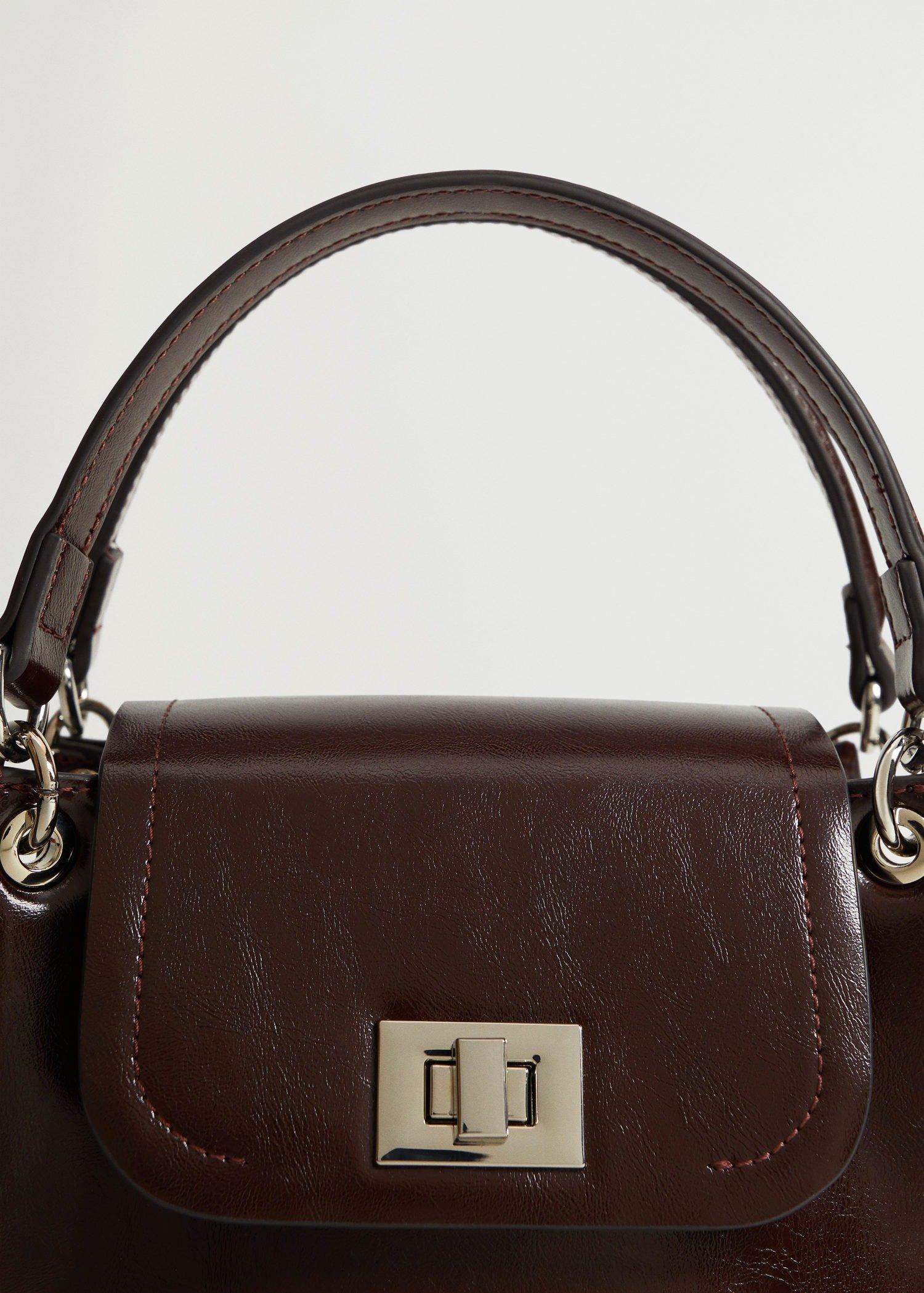 Dark Brown Double Strap Flap Bag, Women, , large image number 4
