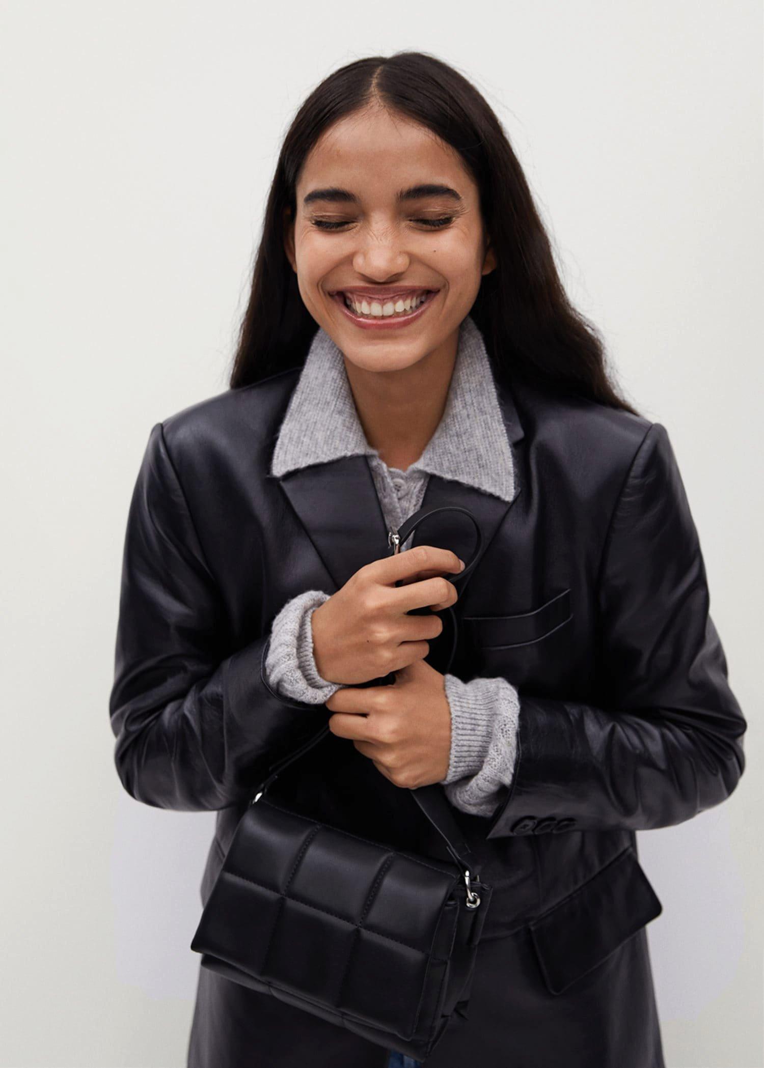 Black Quilted Cross-Body Bag, Women, , large image number 6