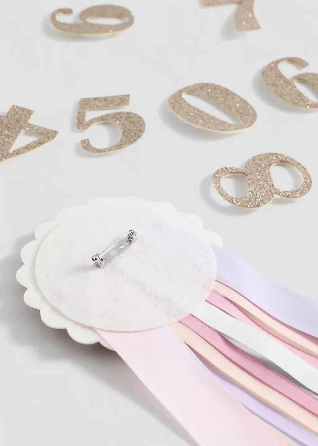 Gold Birthday Brooch, Kids Girl, Gold, medium