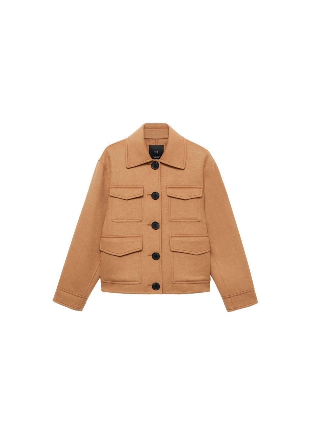 Brown Wool Jacket With Pockets, , large image number 0
