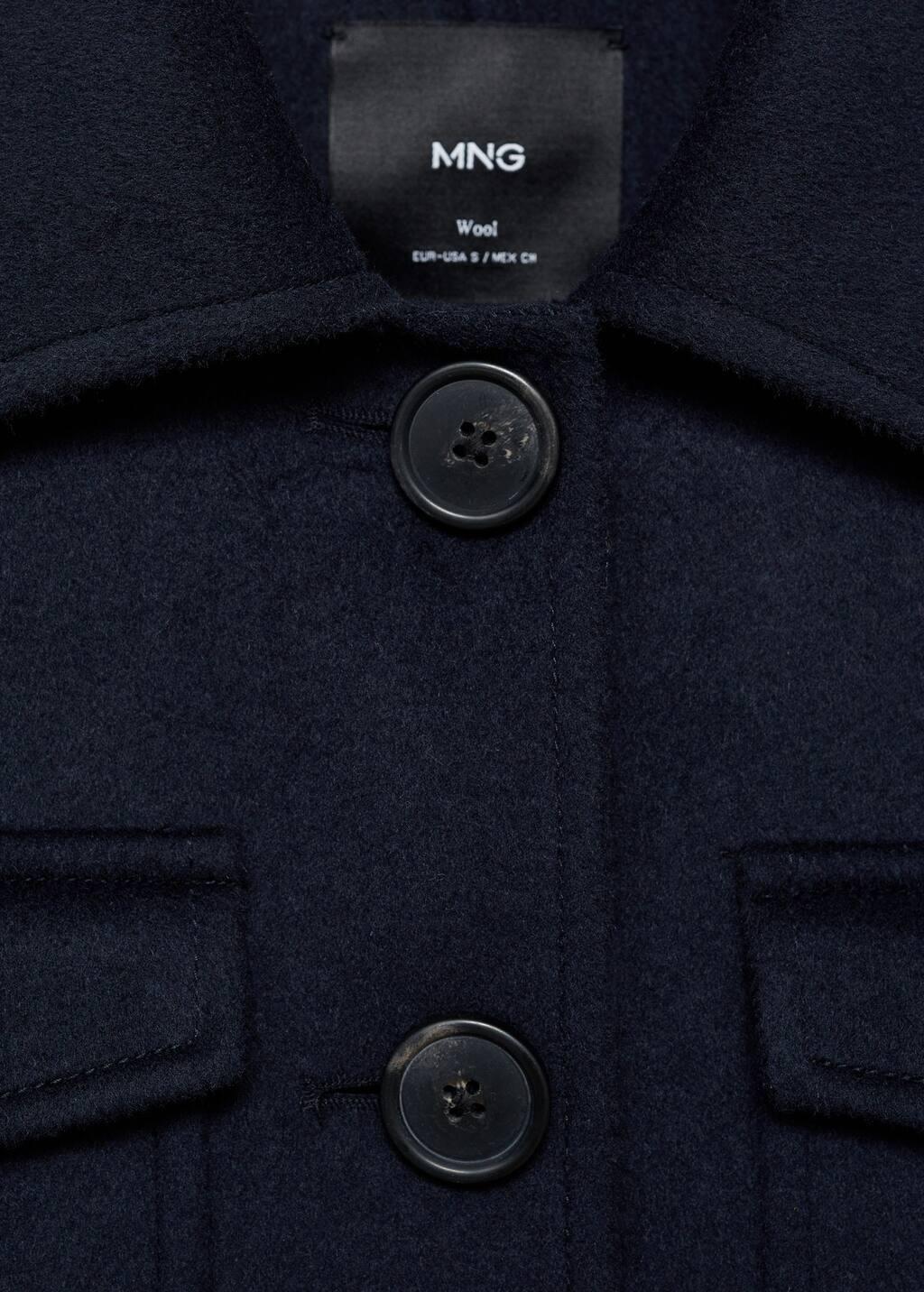 Navy Wool Jacket With Pockets, , large image number 1