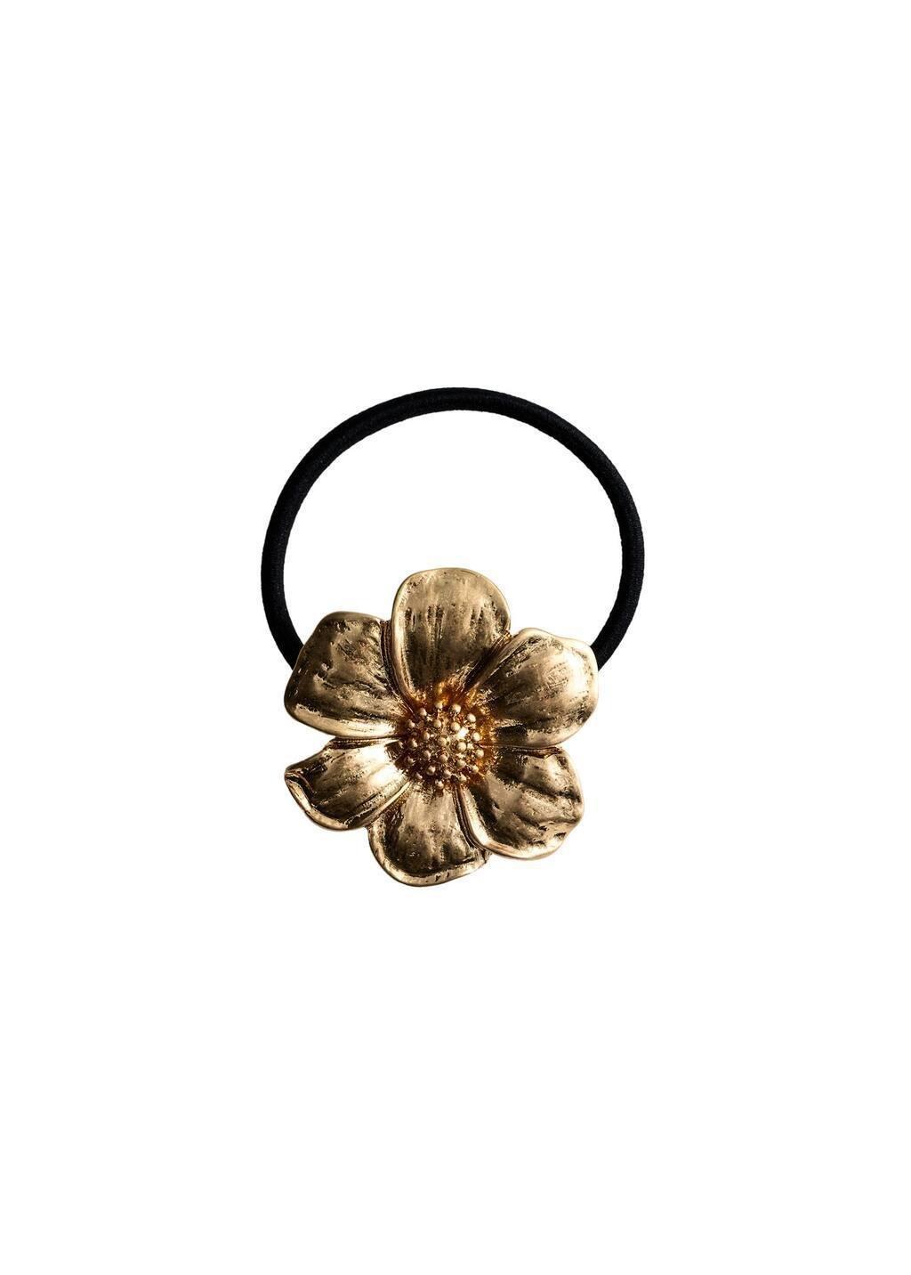 Gold Metallic Flower Rubber, Gold, large image number 1