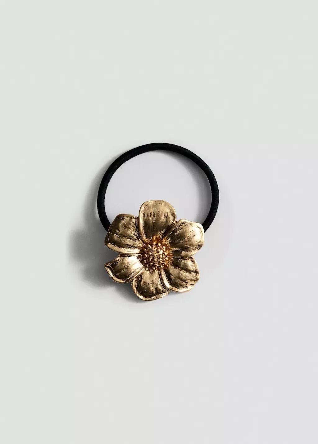 Gold Metallic Flower Rubber, Gold, large image number 2