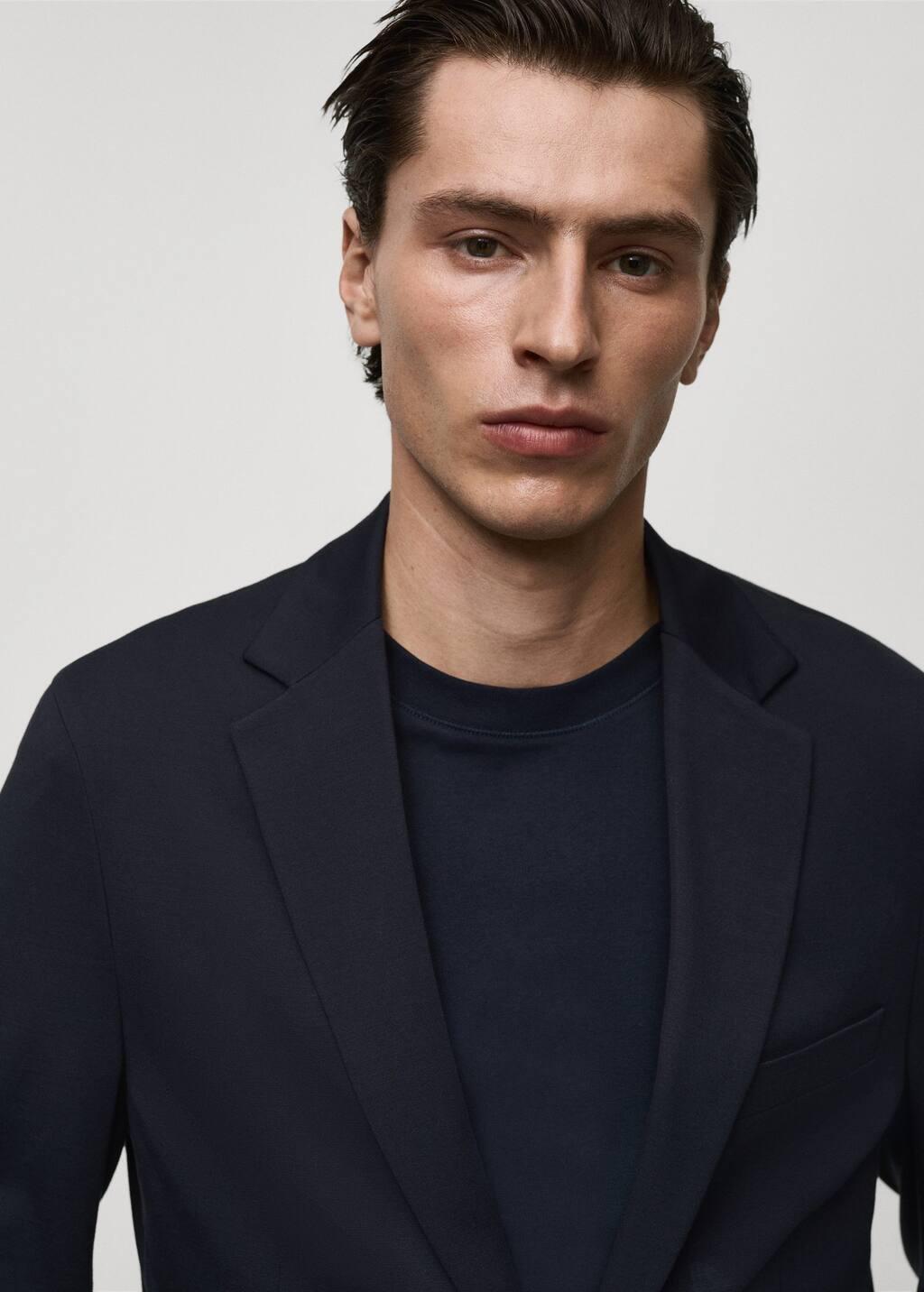 Navy Plain Suit Blazer, , large image number 1