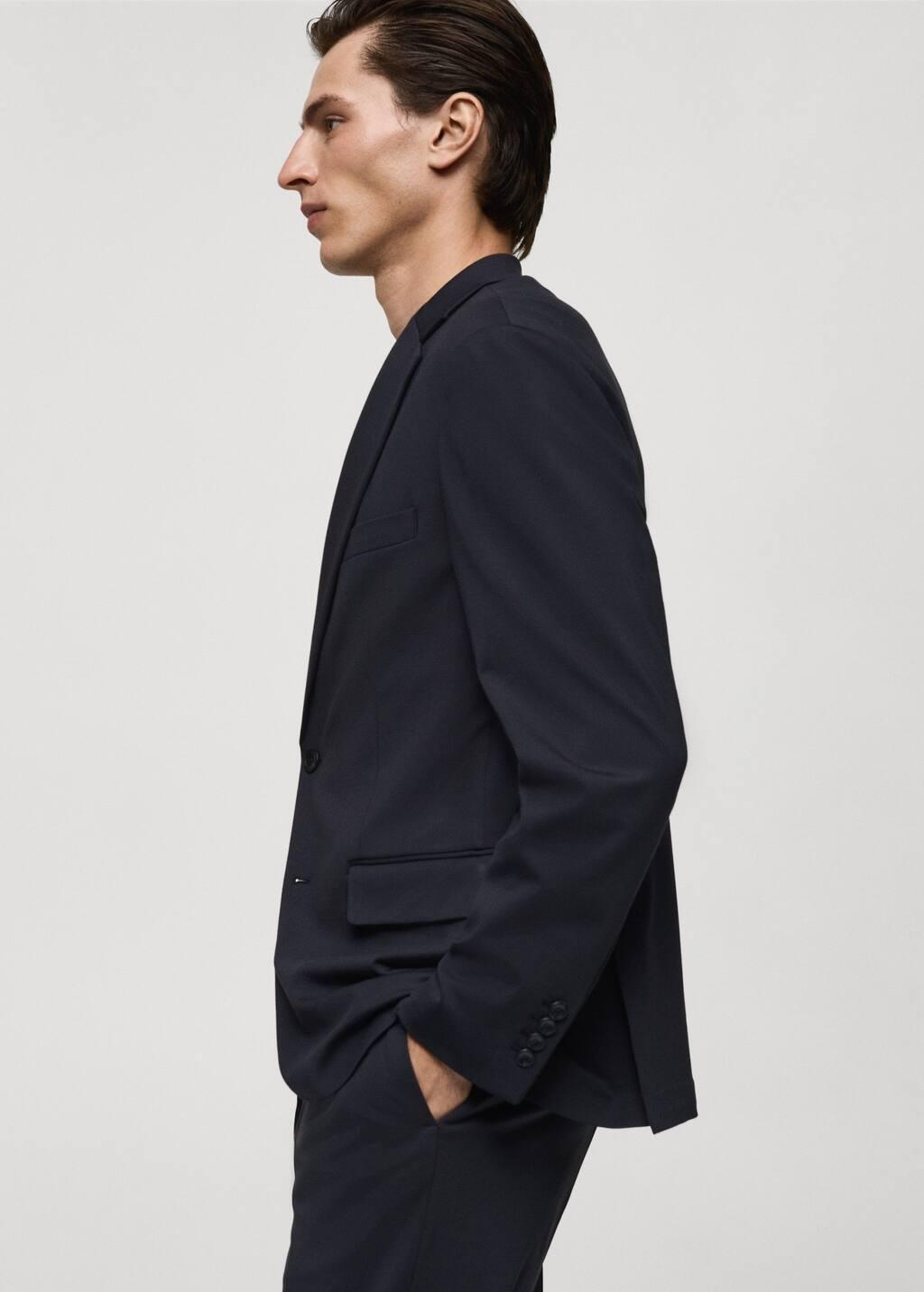 Navy Plain Suit Blazer, , large image number 2