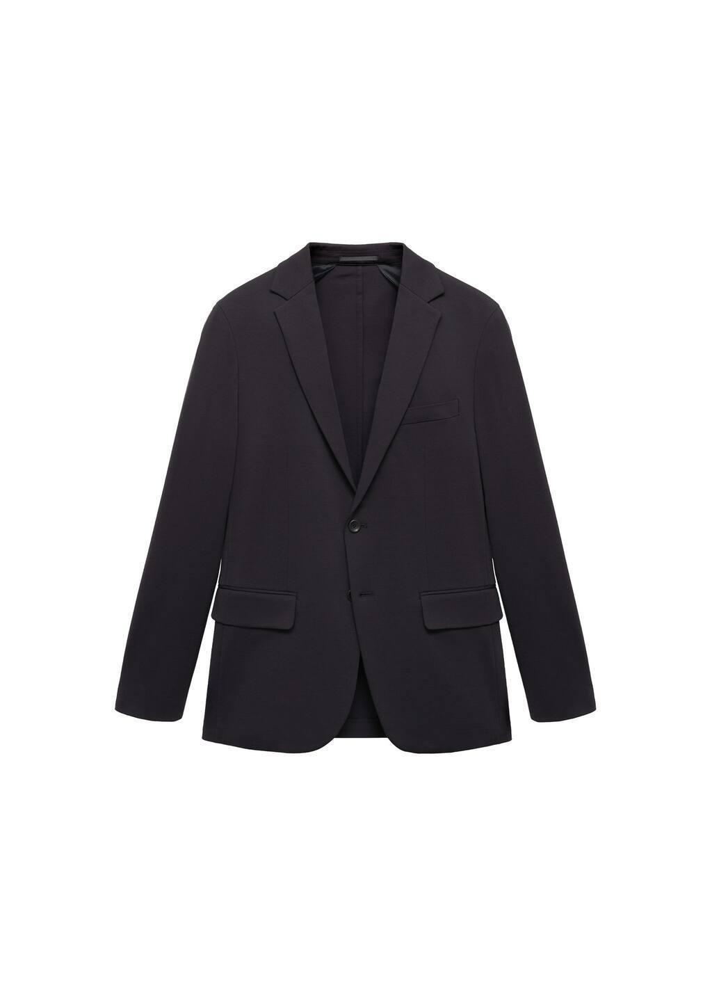 Navy Plain Suit Blazer, , large image number 3