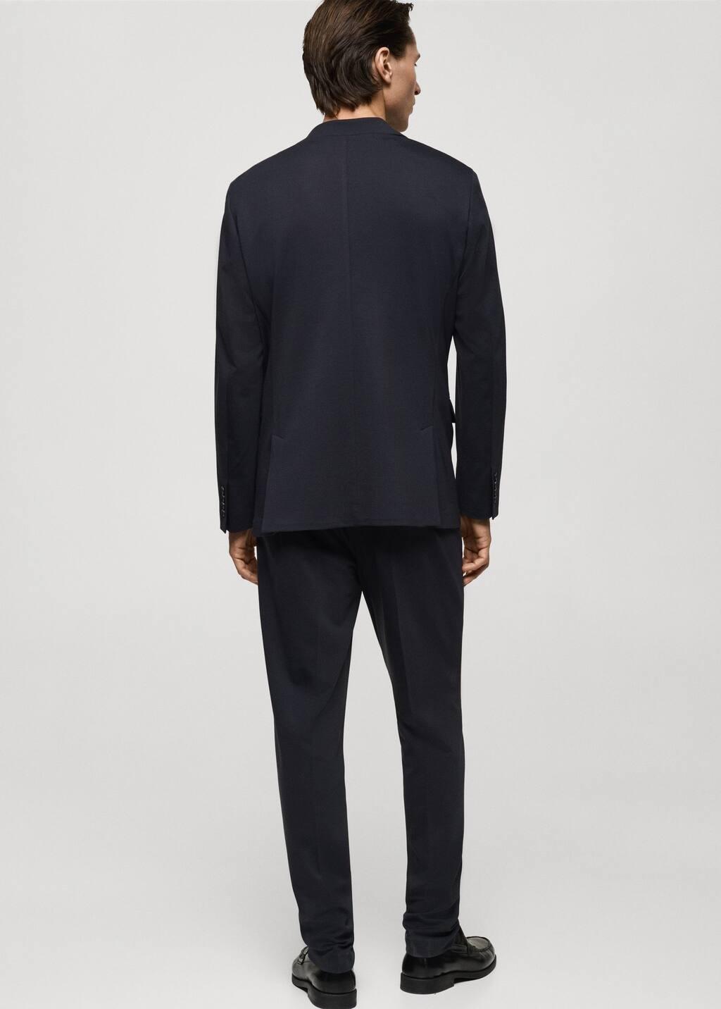 Navy Plain Suit Blazer, , large image number 5