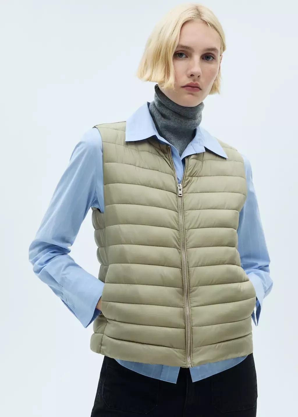 Green Quilted Gilet, , large image number 0