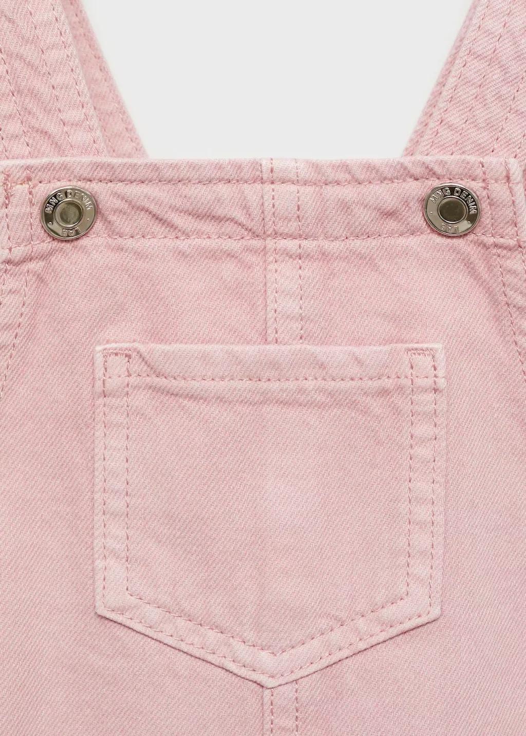 Pink Long Denim Dungarees, Baby Girl, , large image number 2