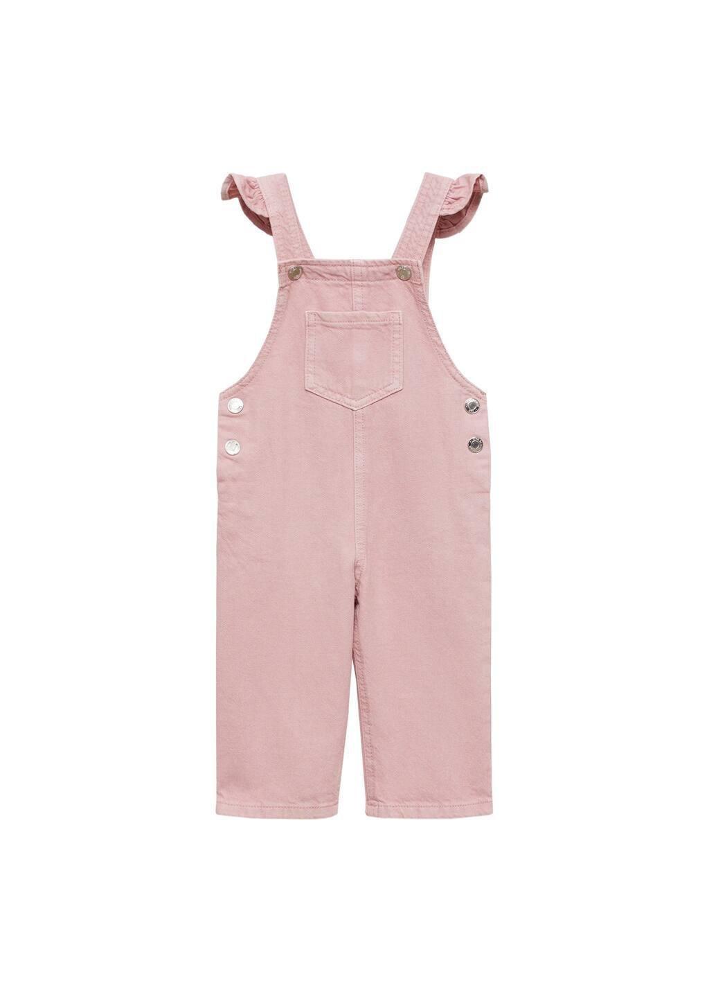 Pink Long Denim Dungarees, Baby Girl, , large image number 3