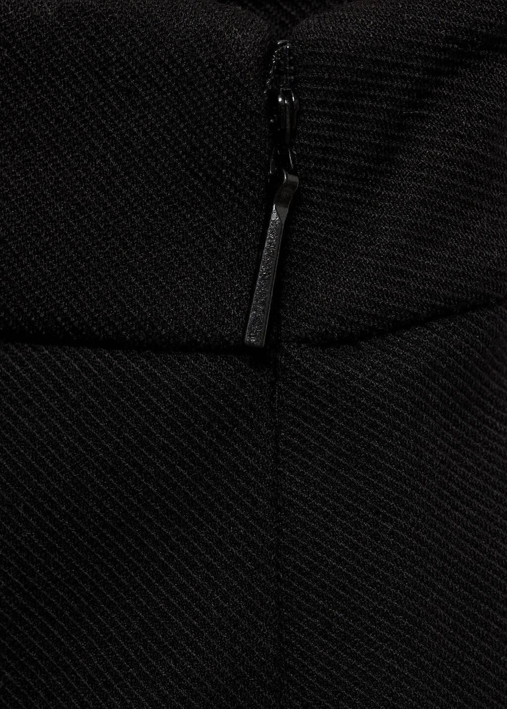 Black Wideleg Trousers With Slits, , large image number 3