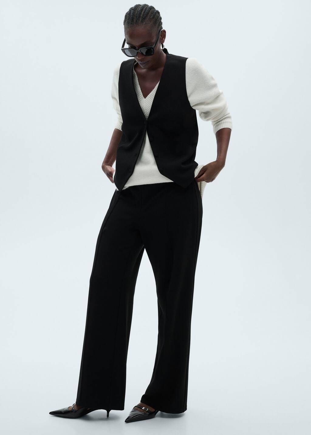 Black Suit Waistcoat With Buttons, , large image number 4