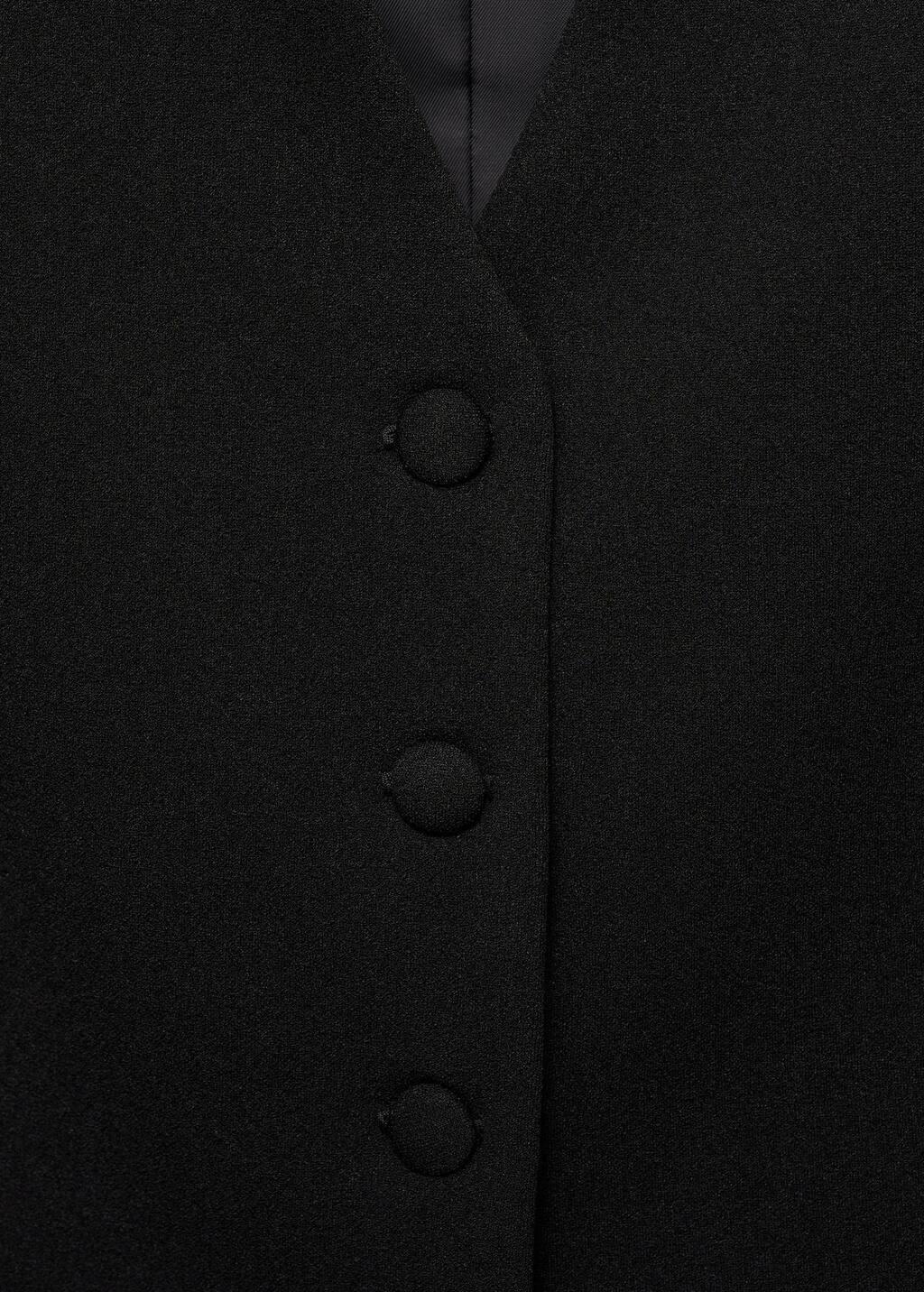 Black Suit Waistcoat With Buttons, , large image number 7