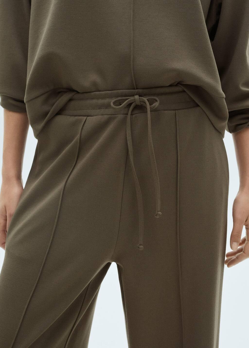 Khaki Wideleg Jogger Trousers, , large image number 2