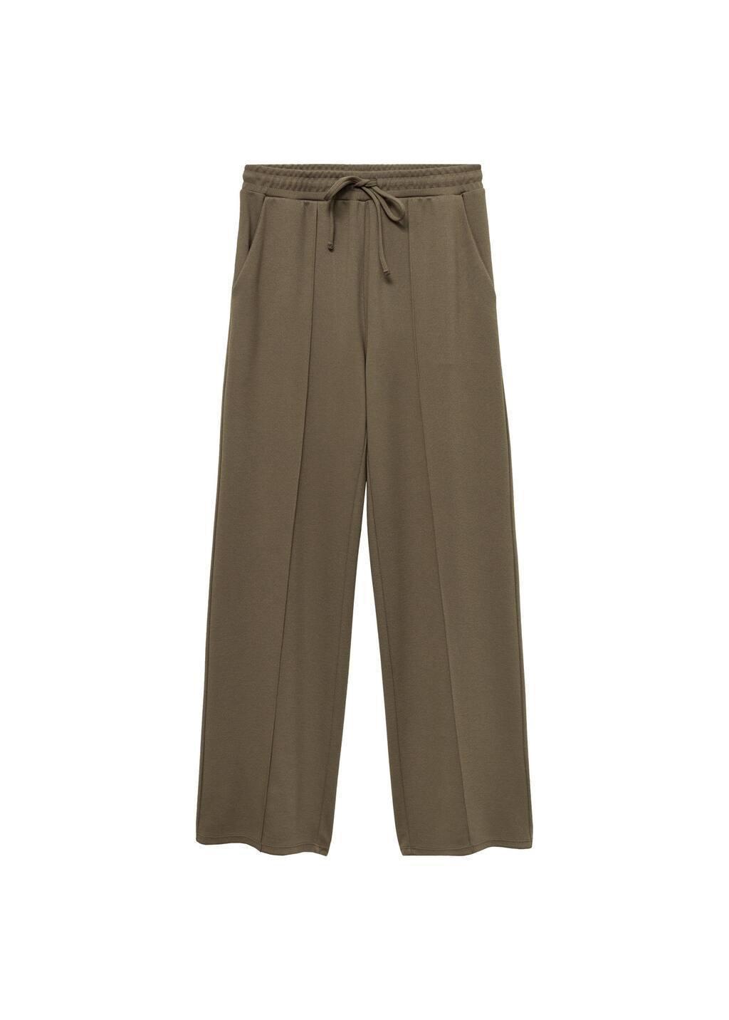 Khaki Wideleg Jogger Trousers, , large image number 3