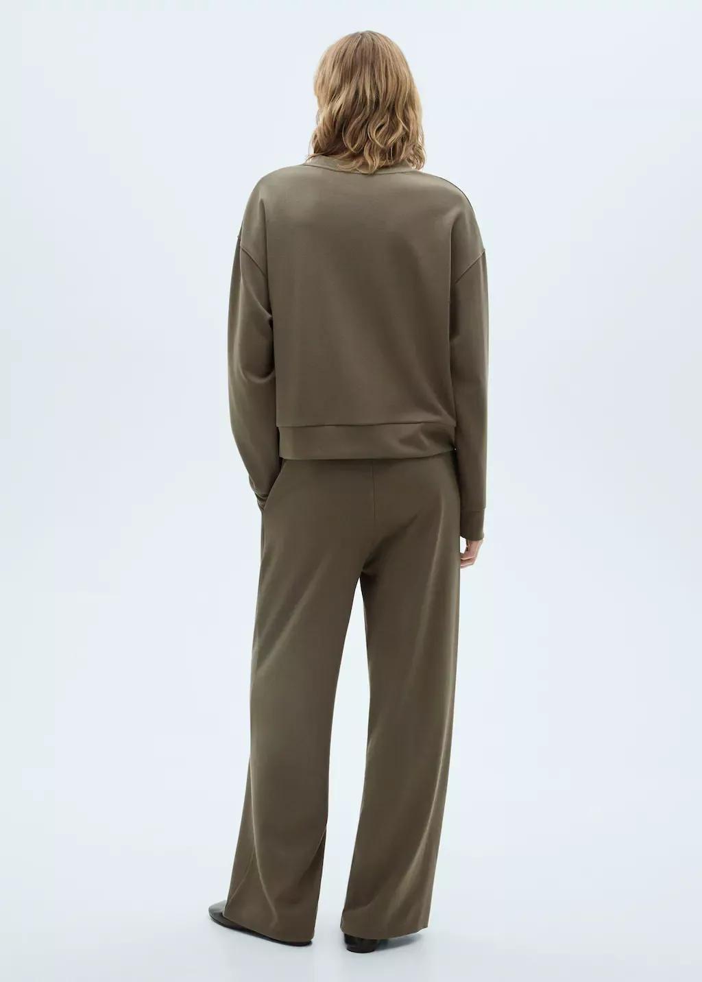 Khaki Wideleg Jogger Trousers, , large image number 5