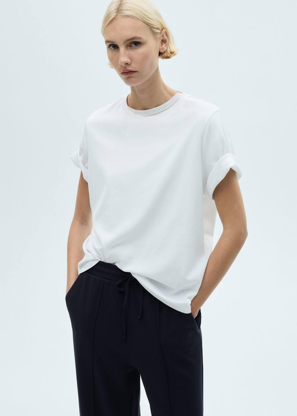 Navy Wideleg Jogger Trousers, , large image number 1