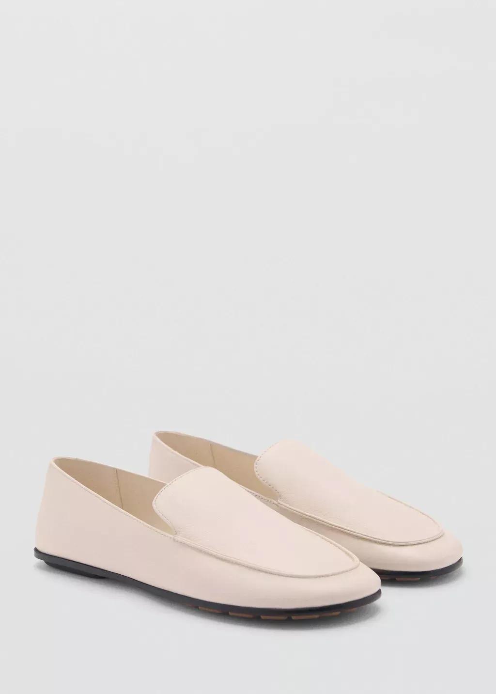 White Leather Loafers, , medium