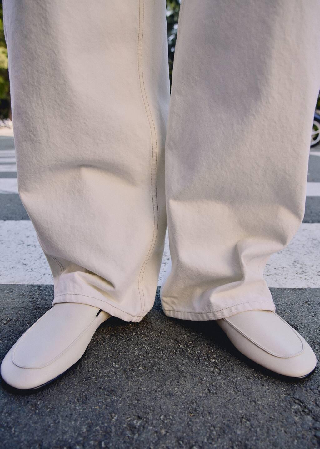 White Leather Loafers, , large image number 6