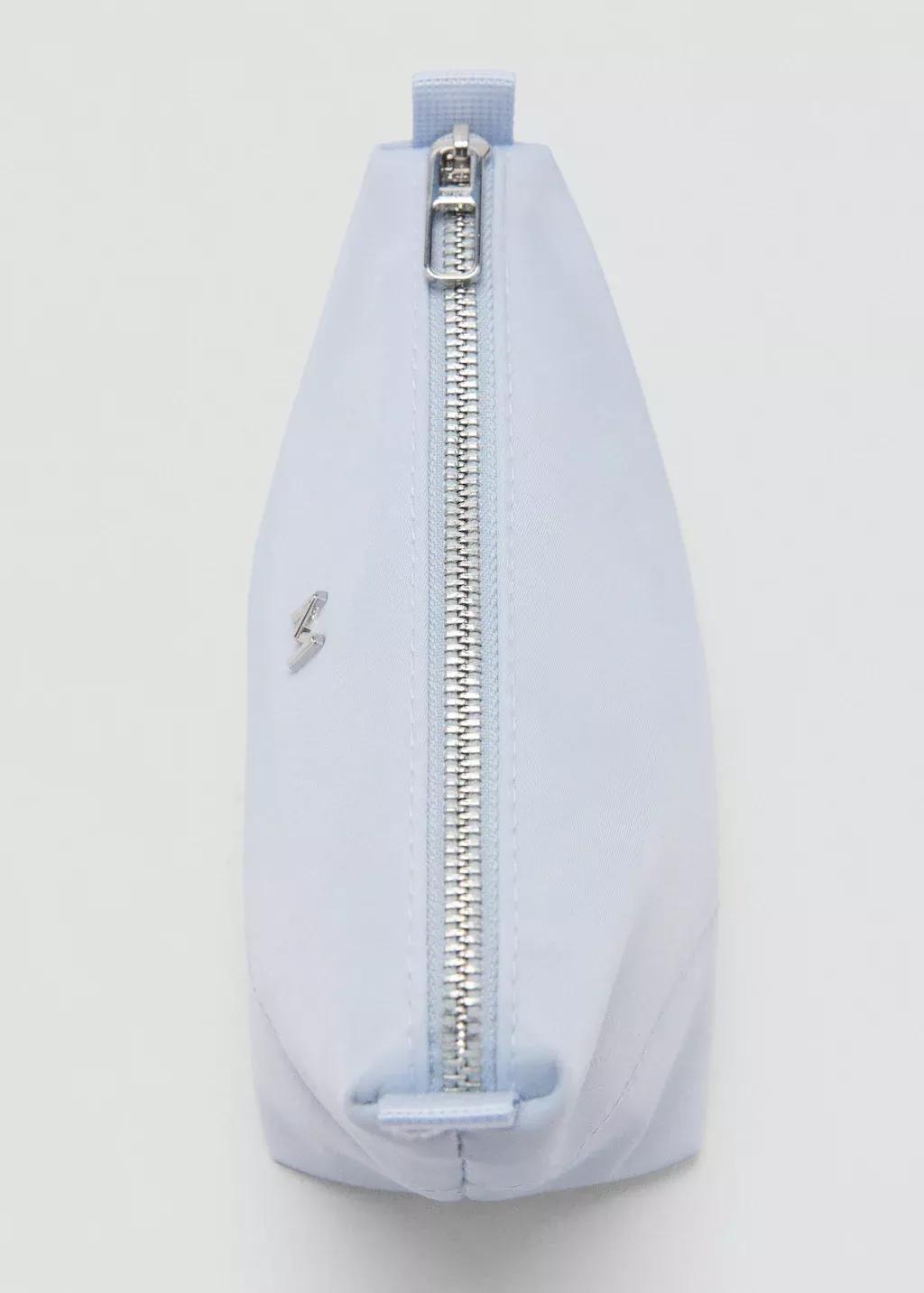 Blue Lt Pastel Zipped Nylon Cosmetics Bag, 0201_50, large image number 1