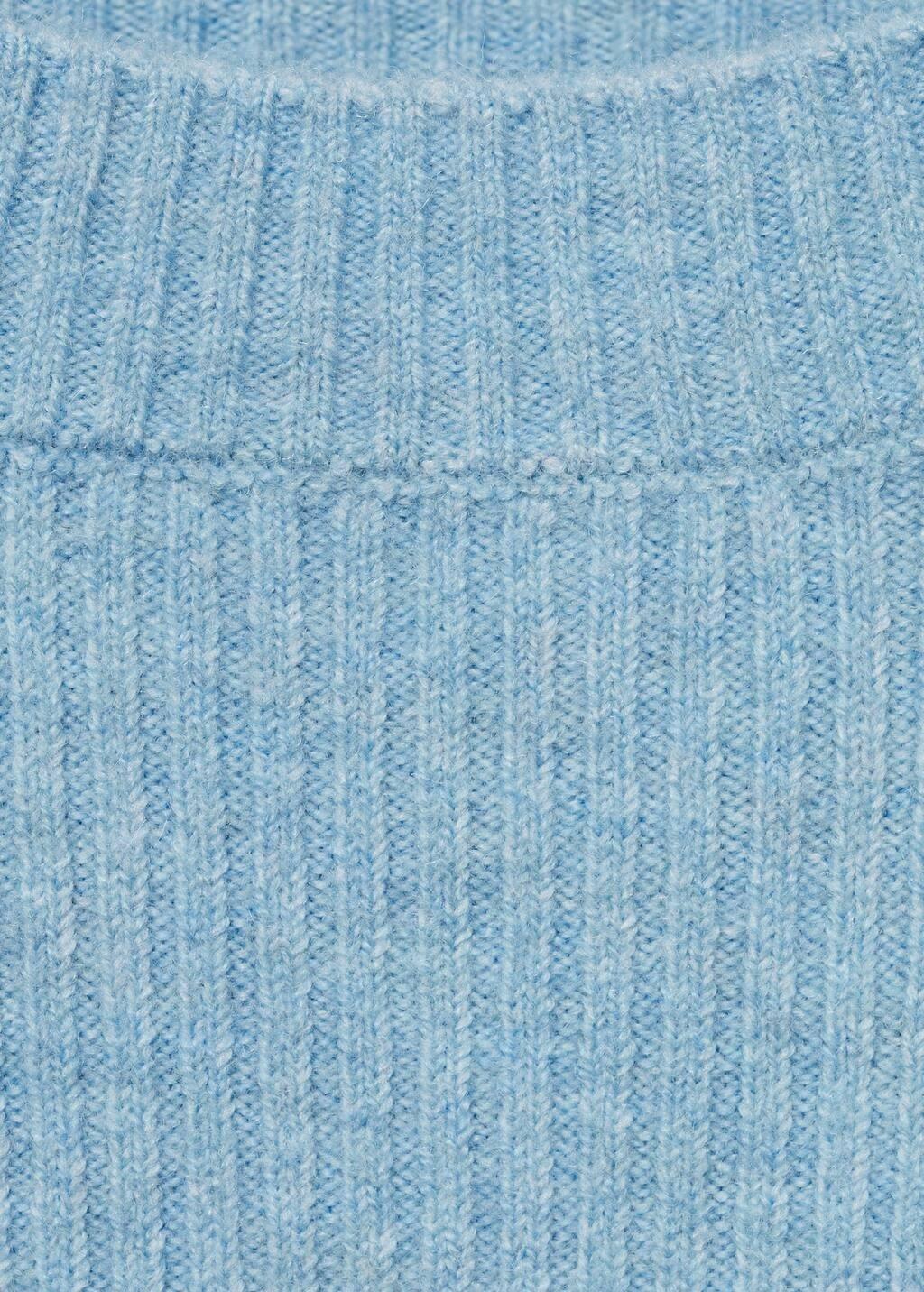 Blue Lt-Pastel Boat Neck Ribbed Sweater, , large image number 4
