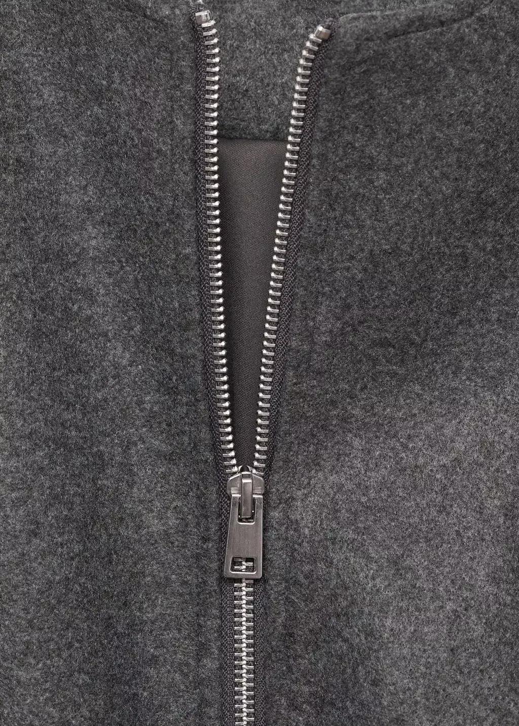 Grey Gathered Bomber Jacket, , large image number 4