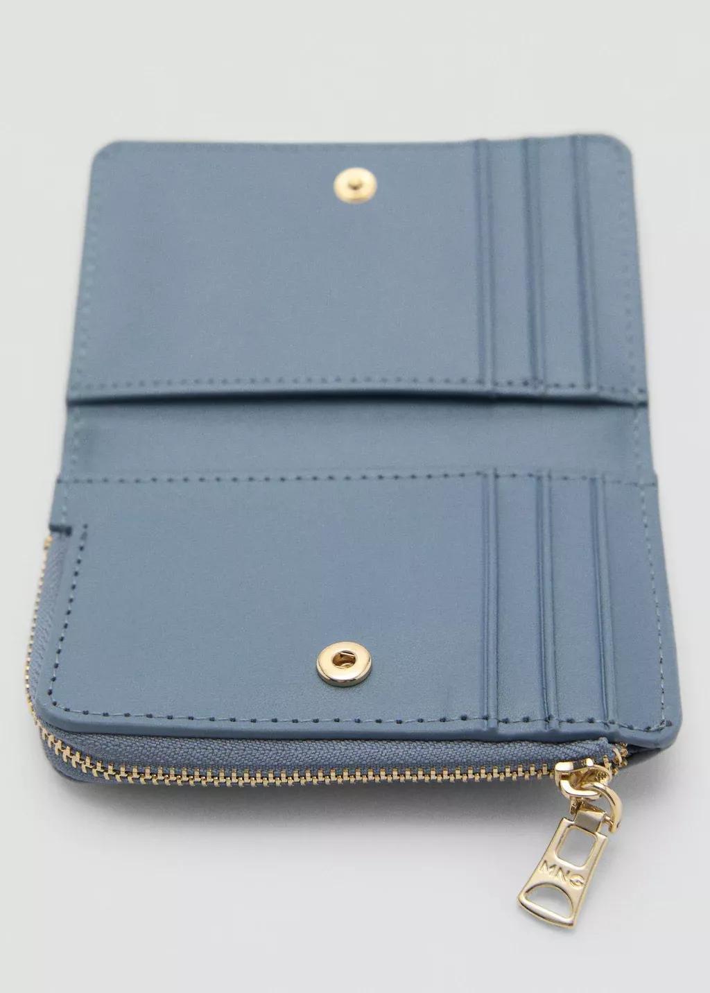 Blue Lt Pastel Saffiano-Effect Folded Wallet, Light-Pastel Blue, large image number 0