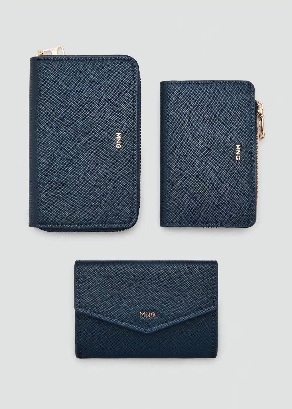 Blue Saffiano-Effect Folded Wallet, 0201_52, large image number 2