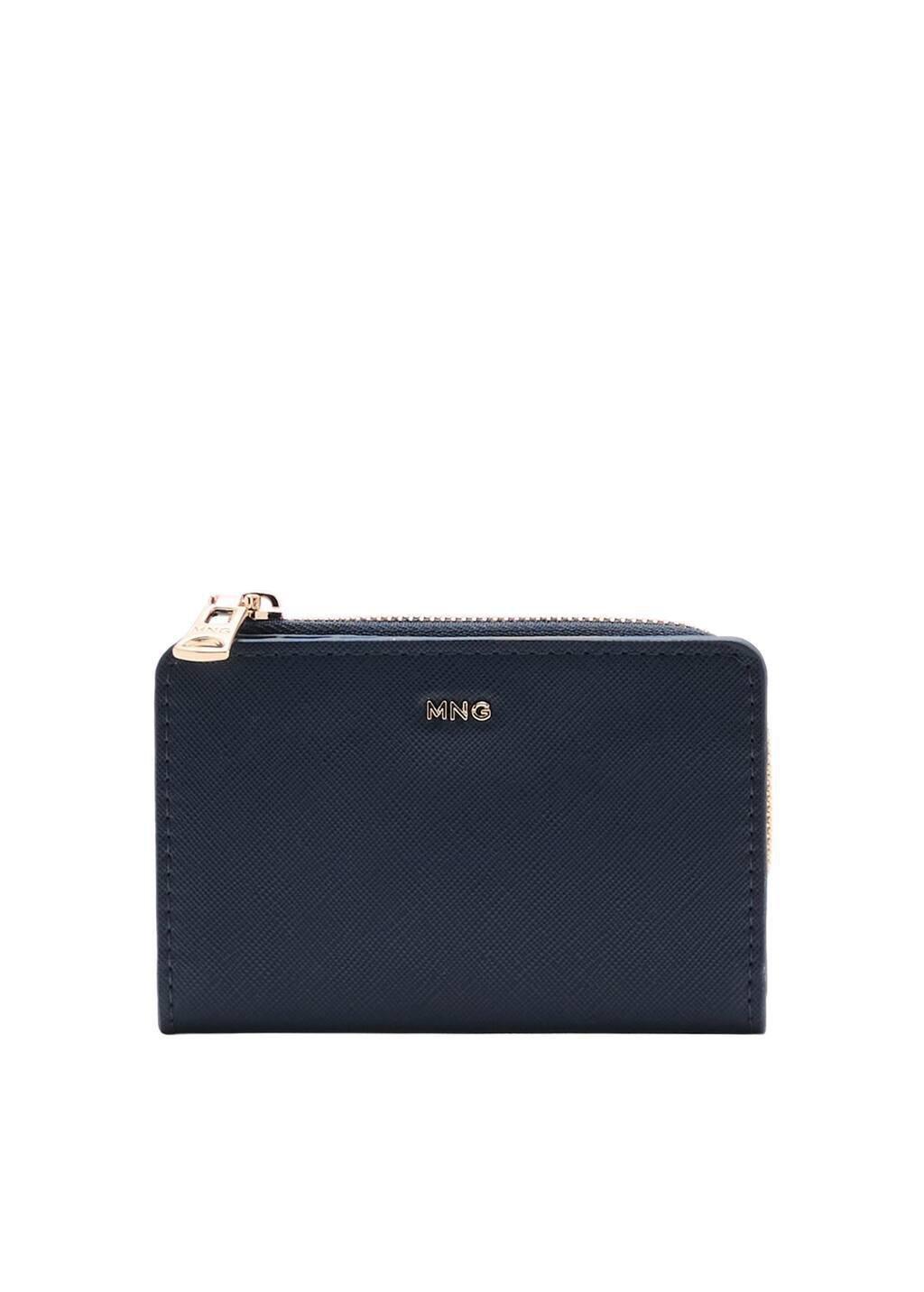 Blue Saffiano-Effect Folded Wallet, 0201_52, large image number 3
