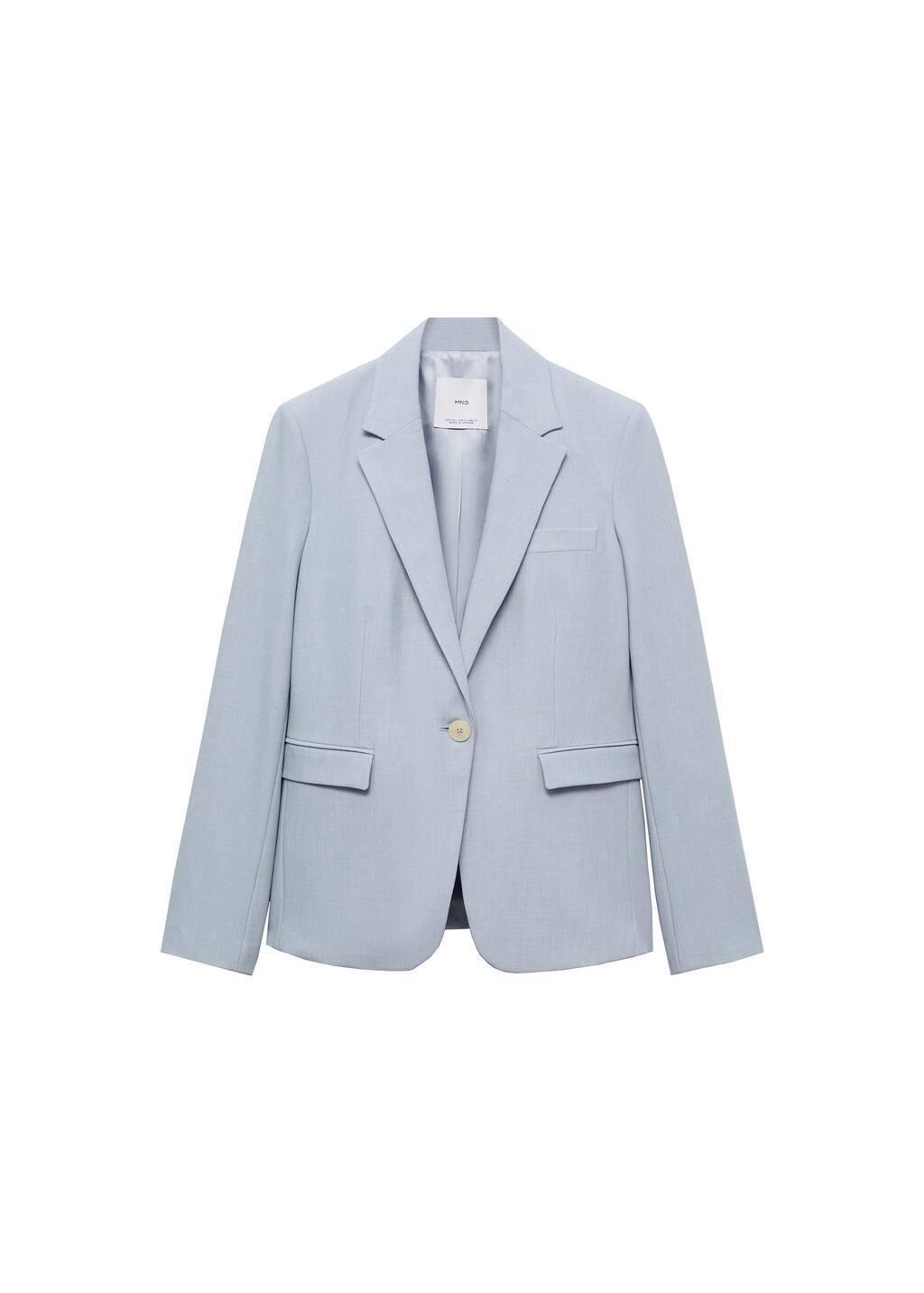 Blue Lt Pastel Fitted Suit Jacket, , large image number 3