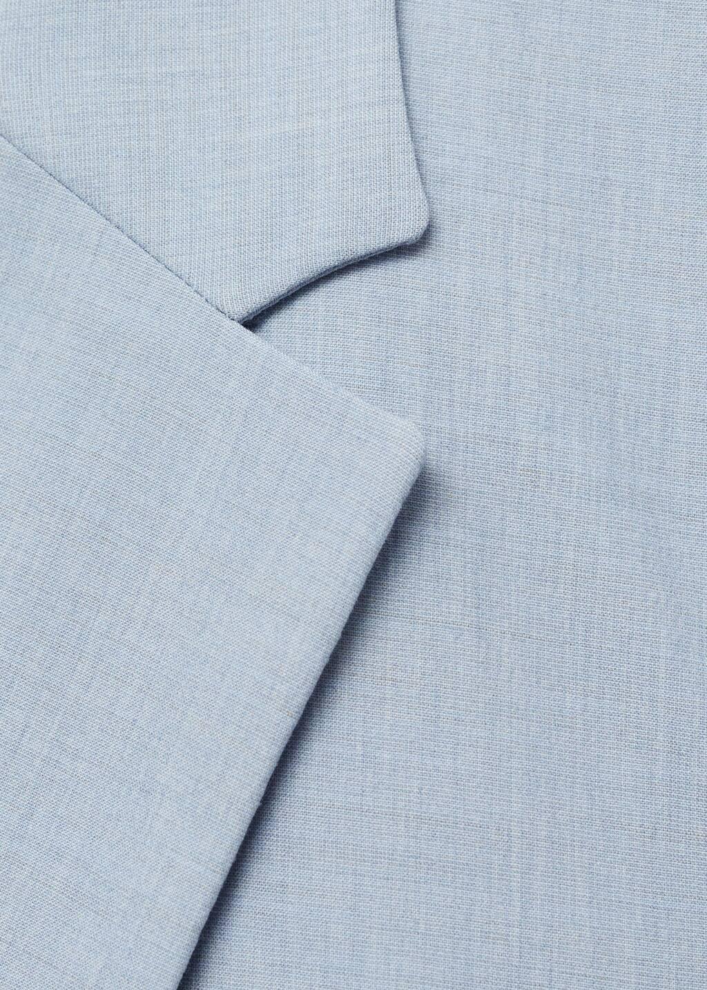 Blue Lt Pastel Fitted Suit Jacket, , large image number 5