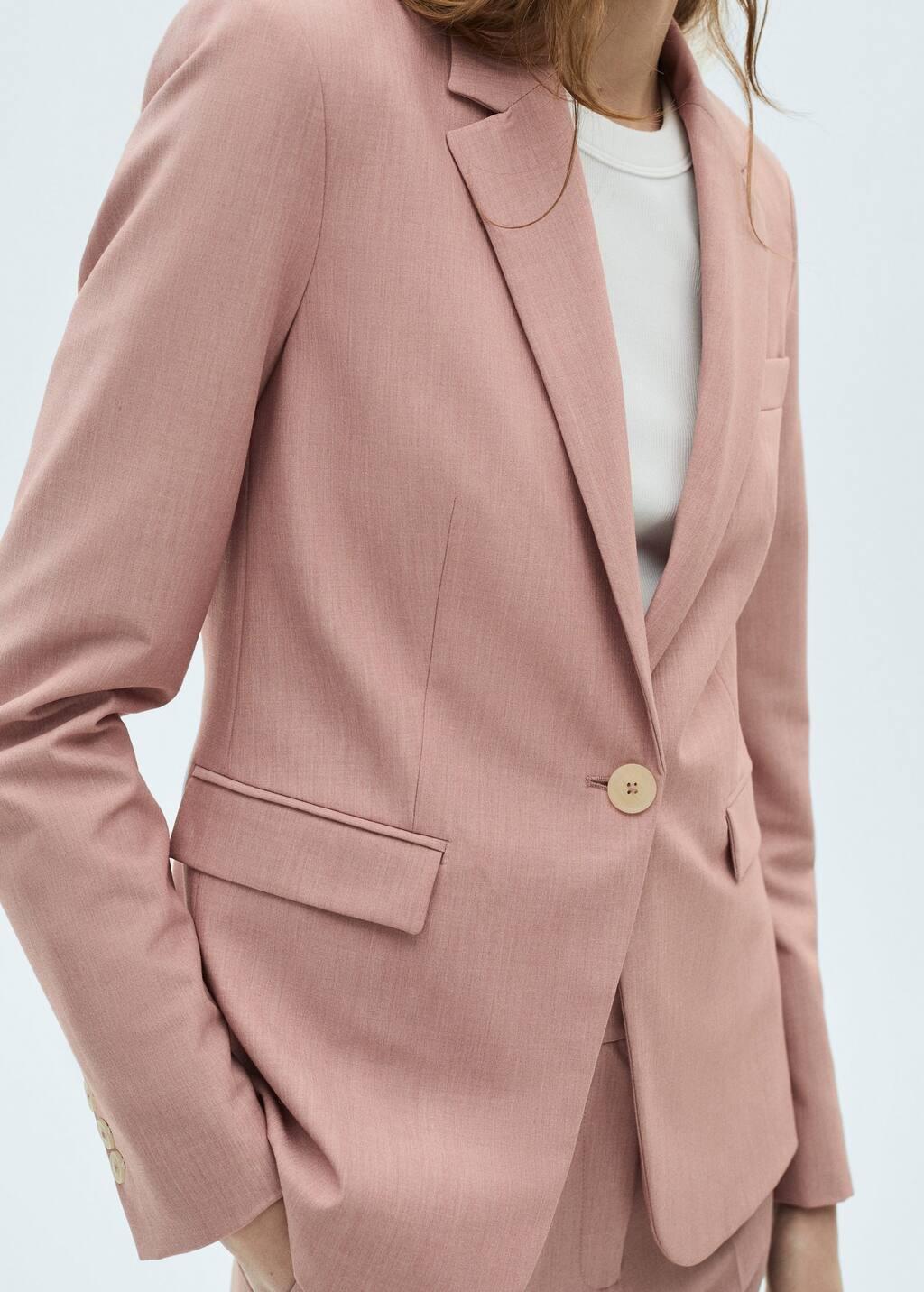Pink Lt Pastel Fitted Suit Jacket, , large image number 0