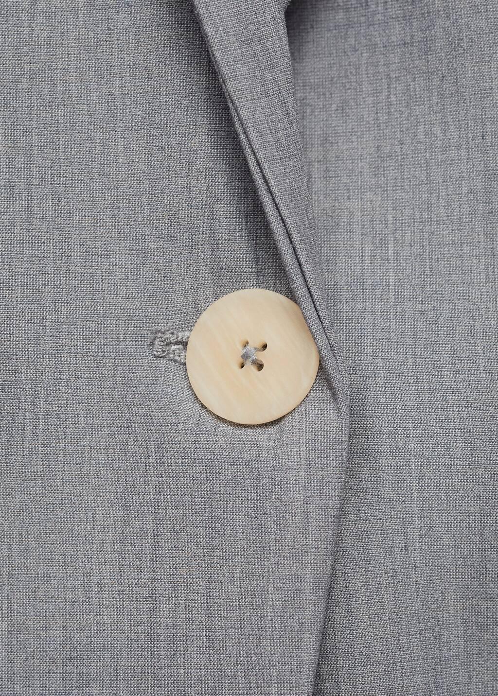 Grey Fitted Suit Jacket, , large image number 1