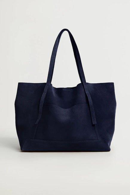 Medium Blue Leather Shopper Bag, Women, , large image number 0
