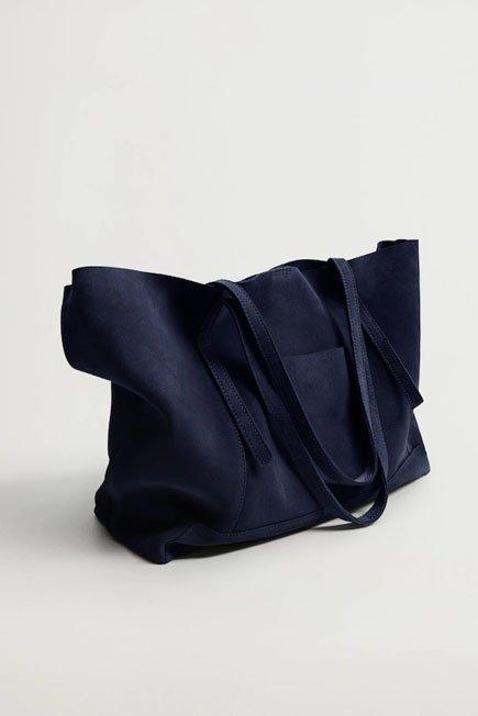 Medium Blue Leather Shopper Bag, Women, , large image number 1