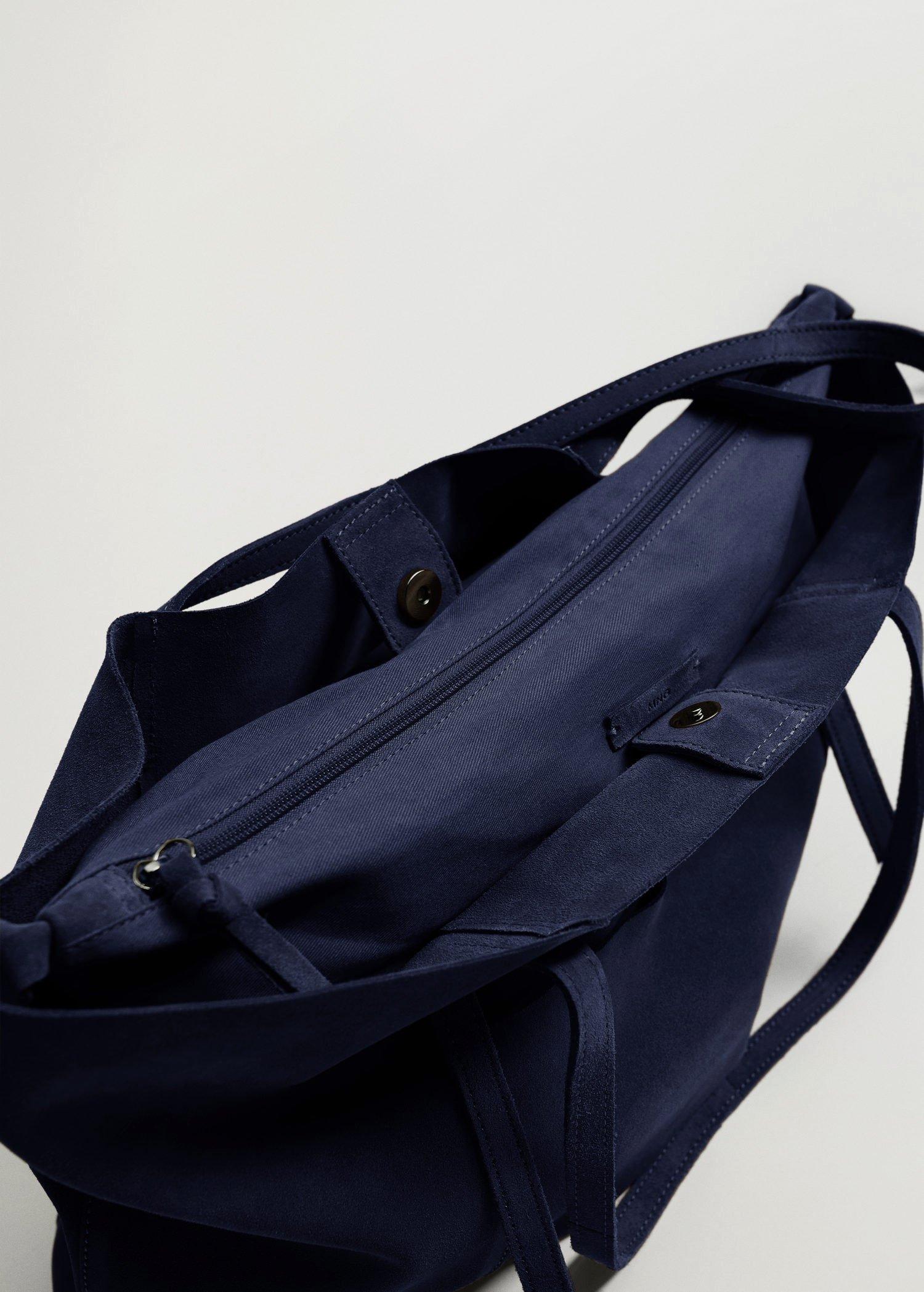 Medium Blue Leather Shopper Bag, Women, , large image number 4