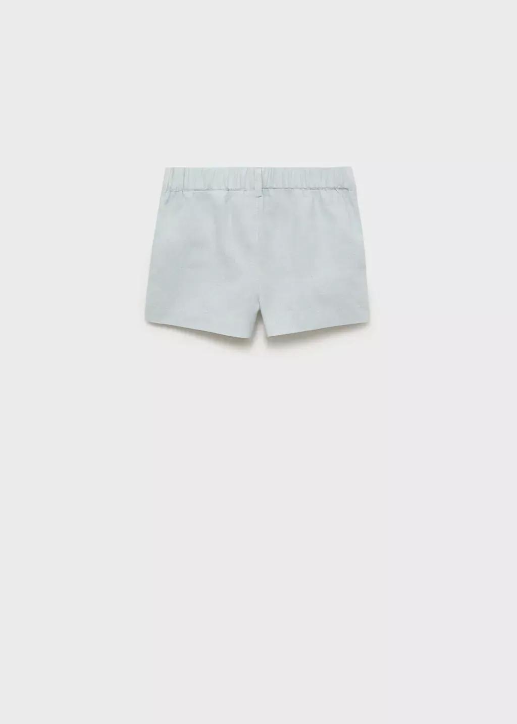 Blue Lt Pastel Linen-Blend Bermuda Shorts, Baby Boy, , large image number 1