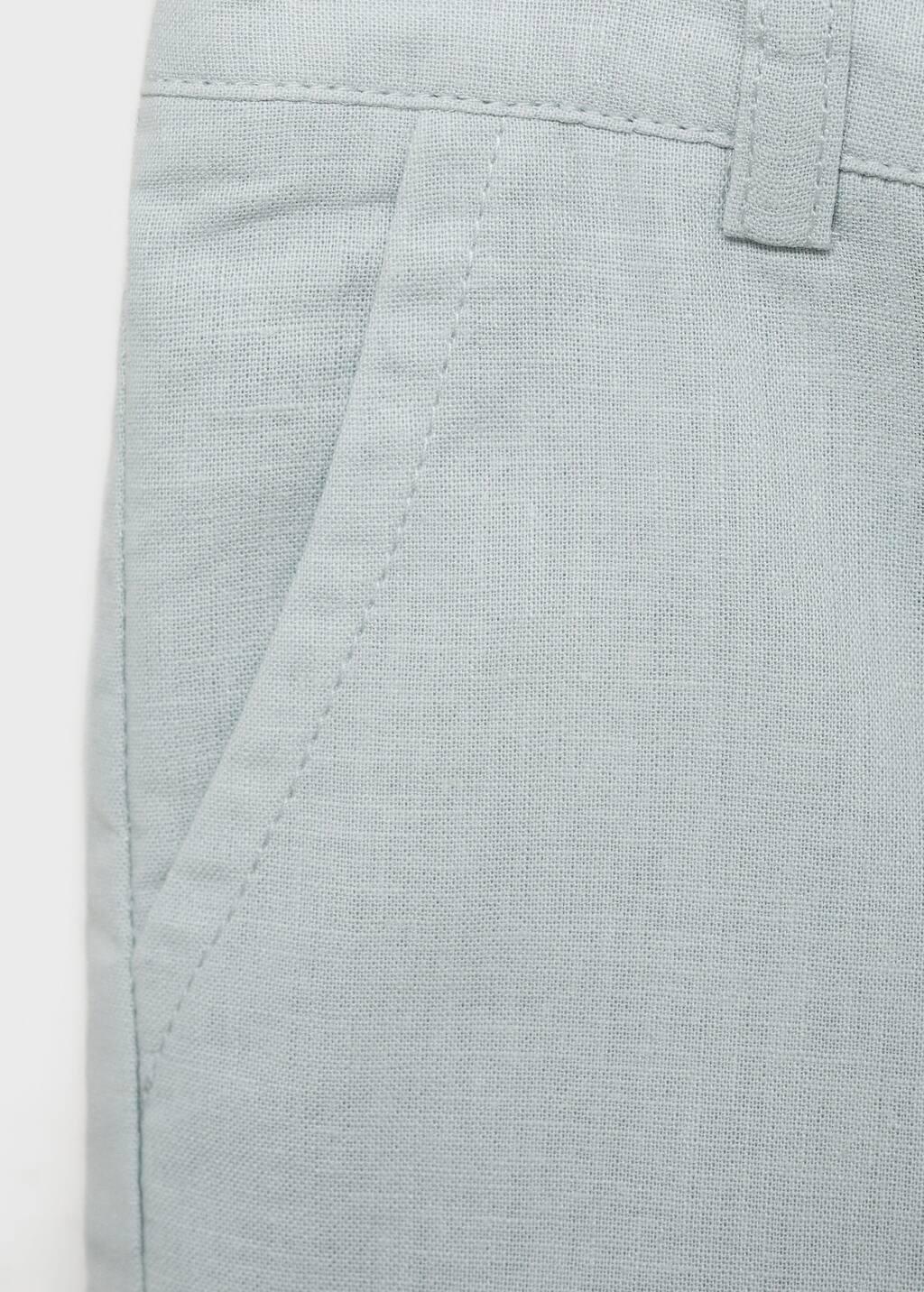 Blue Lt Pastel Linen-Blend Bermuda Shorts, Baby Boy, , large image number 2