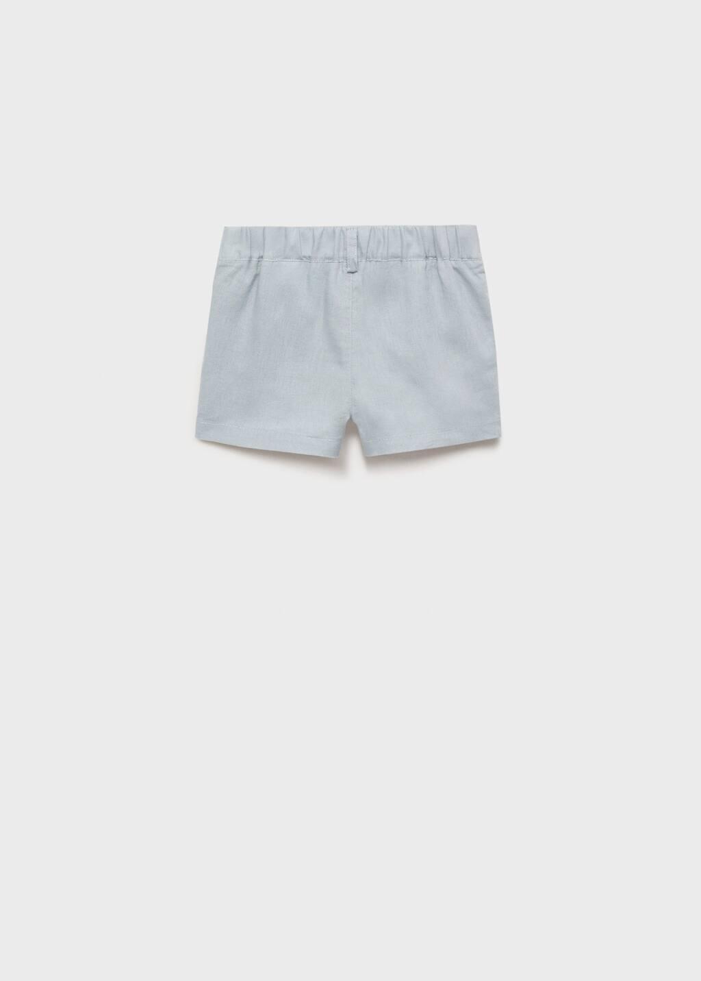 Blue Linen-Blend Bermuda Shorts, Baby Boy, , large image number 1