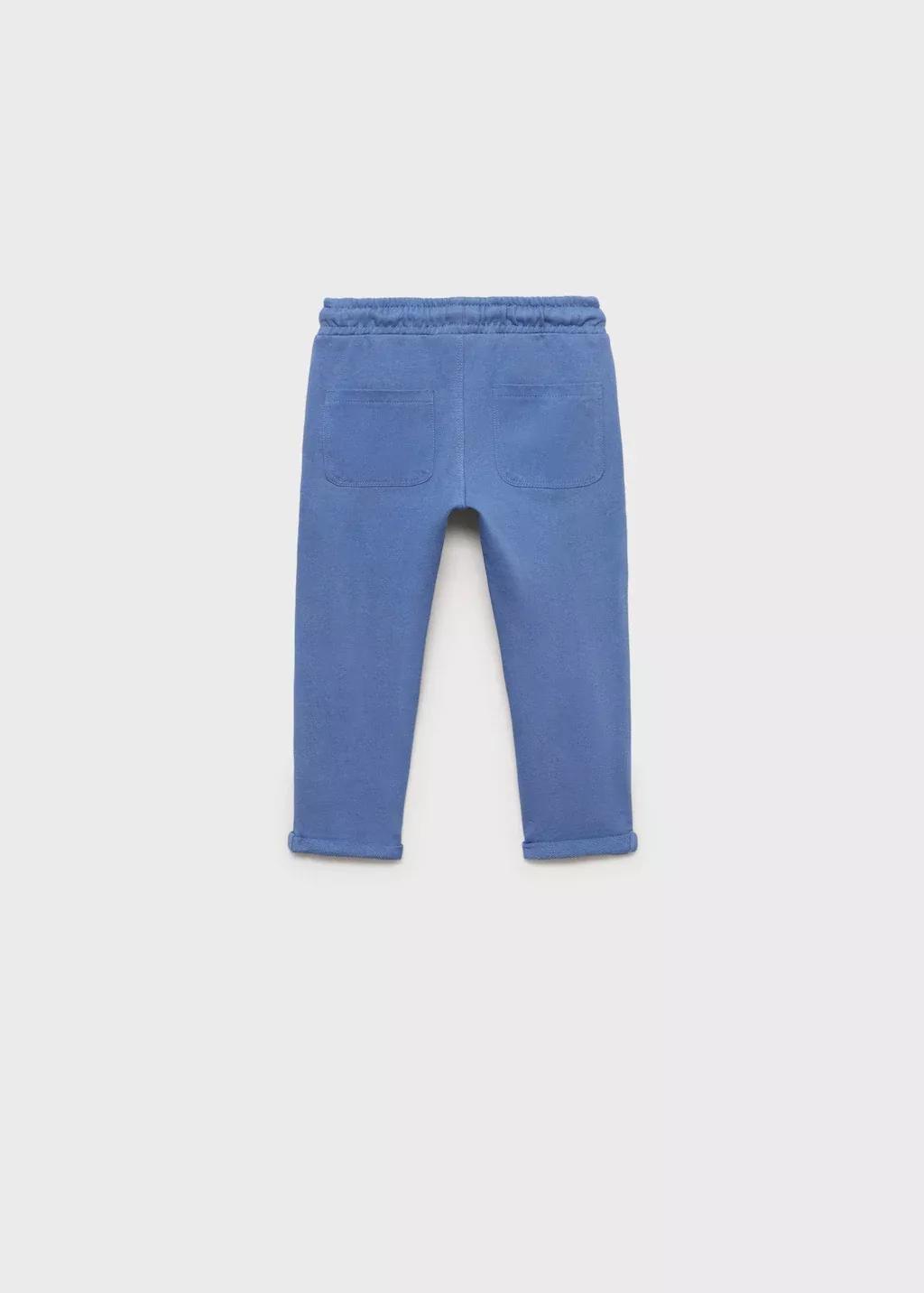 Blue Cotton Jogger-Style Trousers, Baby Boy, , large image number 1