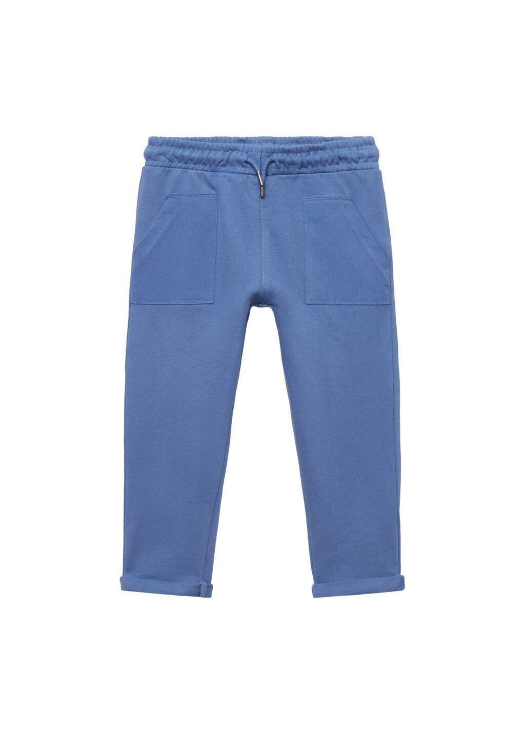 Blue Cotton Jogger-Style Trousers, Baby Boy, , large image number 3