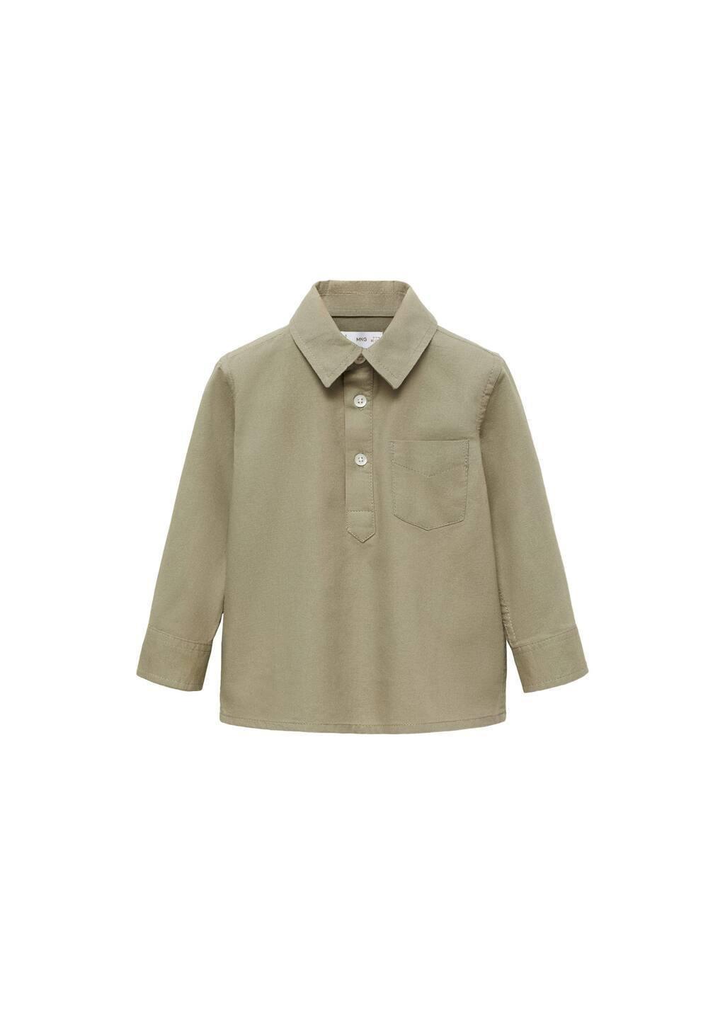 Green Polo Style Cotton Shirt, Baby Boy, , large image number 3
