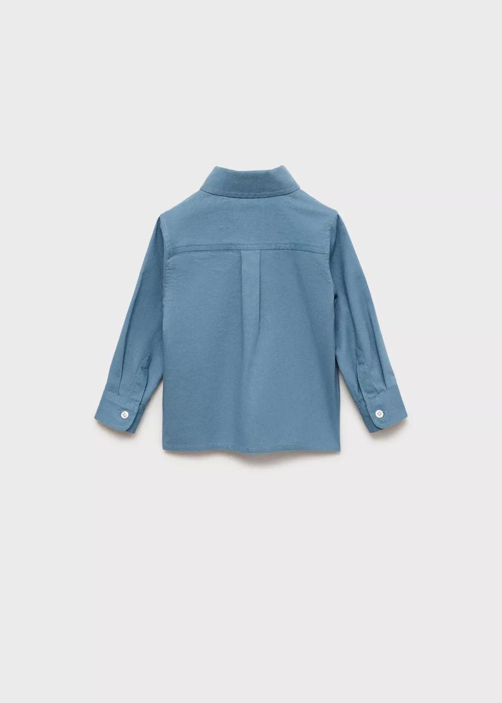 Blue Polo Style Cotton Shirt, Baby Boy, , large image number 1