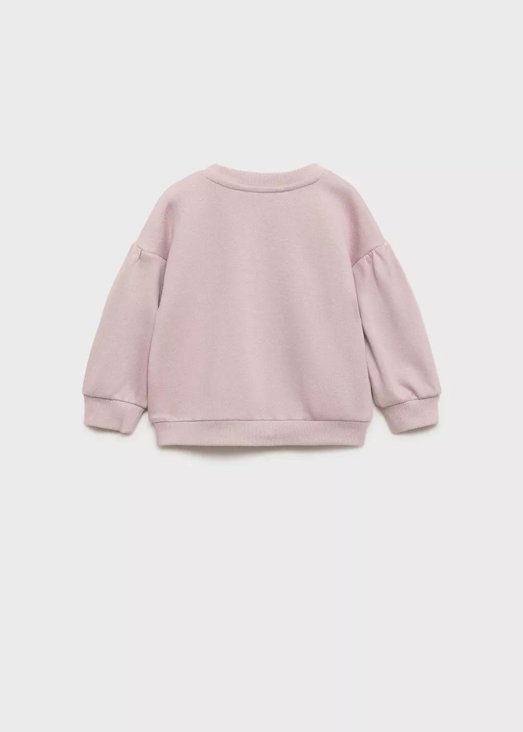 Pink Embossed Message Cotton Sweater, Baby Girl, , large image number 5