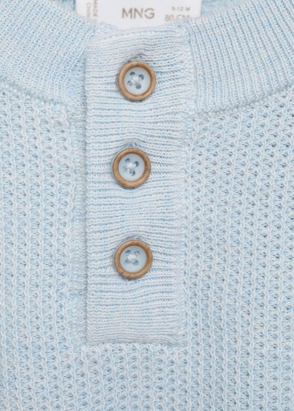 Blue Lt Pastel Knitted Cotton Sweater, Baby Boy, , large image number 4