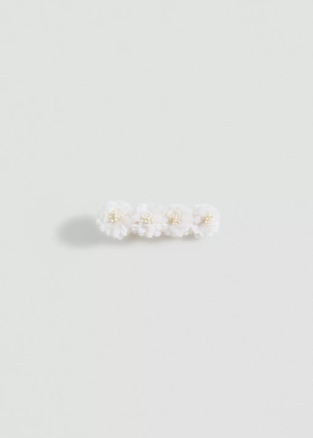 Beige Floral Clip, Kids Girl, Light Beige, large image number 2